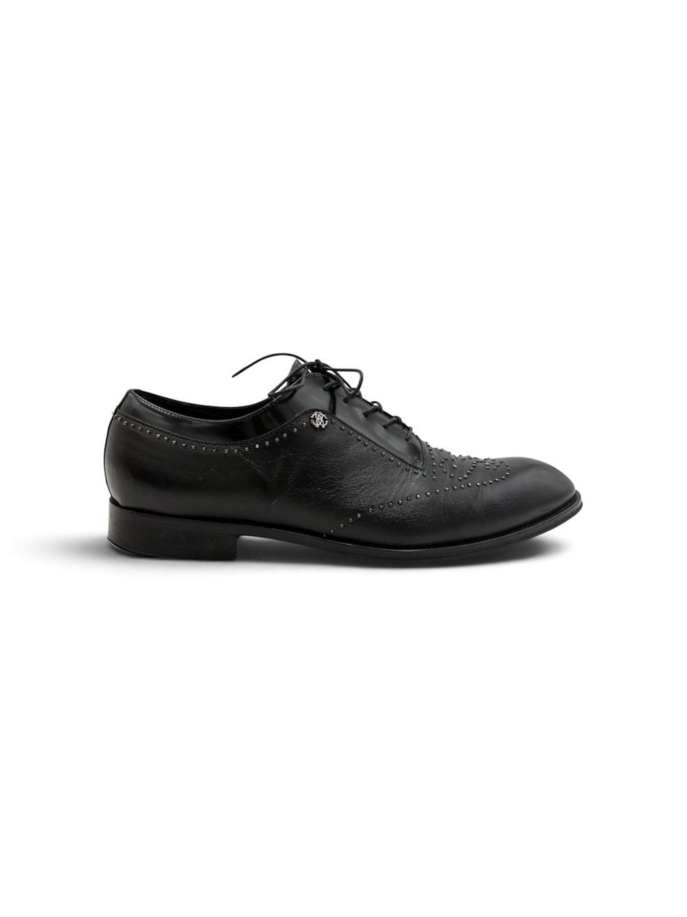 Roberto Cavalli Men's Studded Leather Wingtip Oxfords Black - Size 43.5 / 10.5